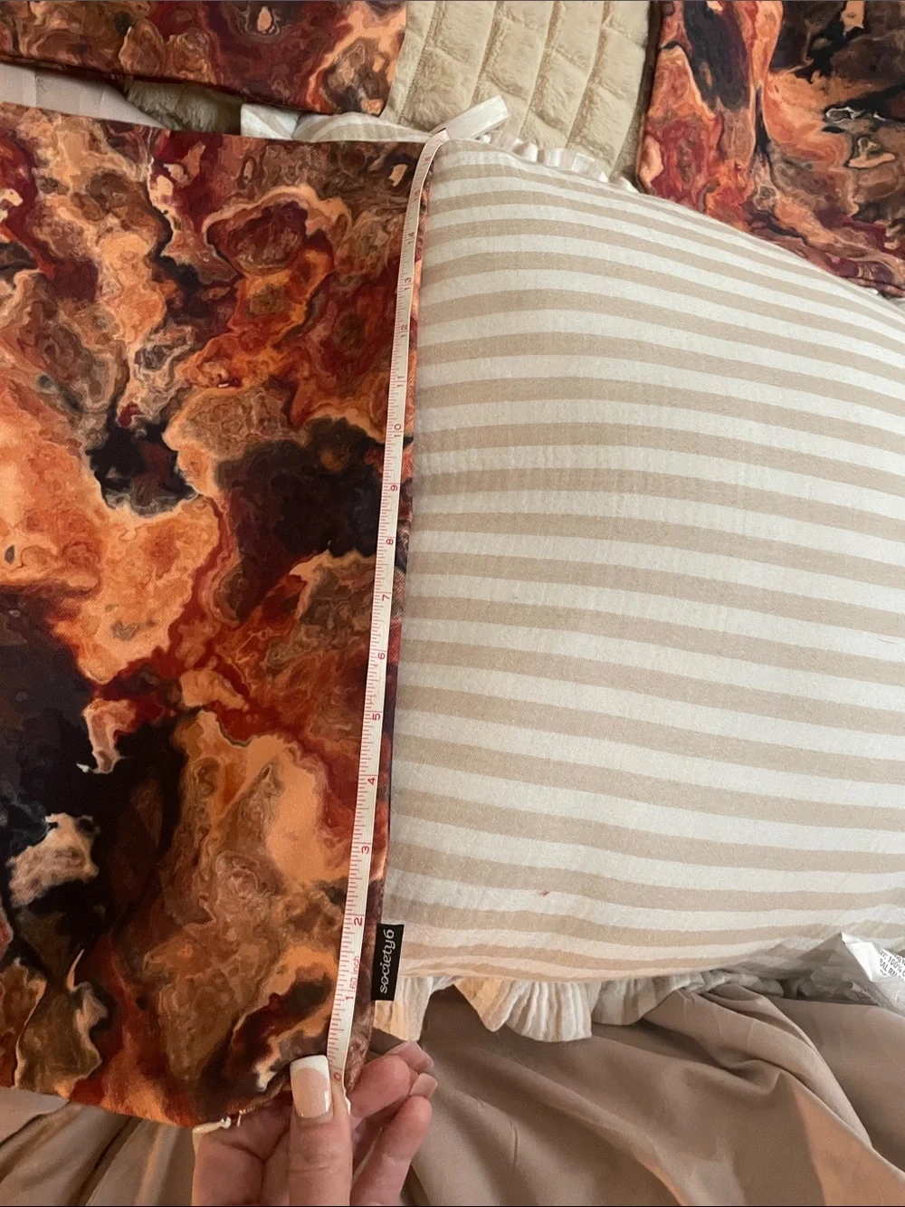 Society6 Earthy Brown - Rust -Orange vivid and Cream Marble Print